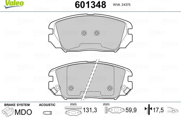 Valeo 601348 - Jarrupala, levyjarru inparts.fi