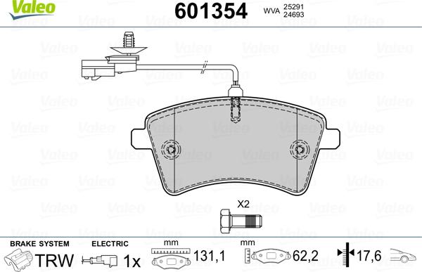 Valeo 601354 - Jarrupala, levyjarru inparts.fi