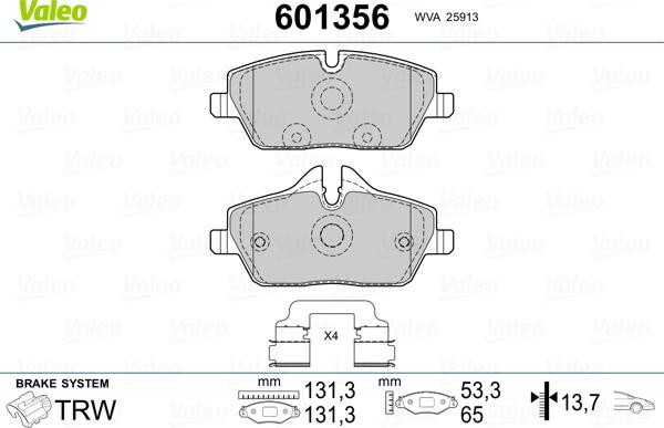 Valeo 601356 - Jarrupala, levyjarru inparts.fi