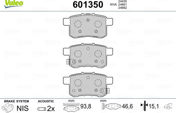 Valeo 601350 - Jarrupala, levyjarru inparts.fi