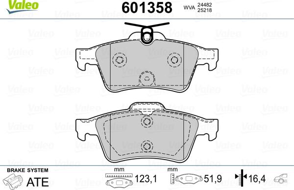 Valeo 601358 - Jarrupala, levyjarru inparts.fi