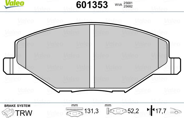 Valeo 601353 - Jarrupala, levyjarru inparts.fi