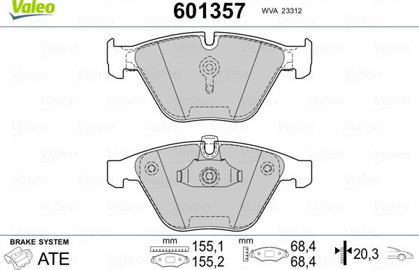 Valeo 601357 - Jarrupala, levyjarru inparts.fi