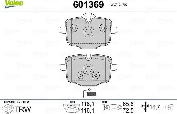 Valeo 601369 - Jarrupala, levyjarru inparts.fi