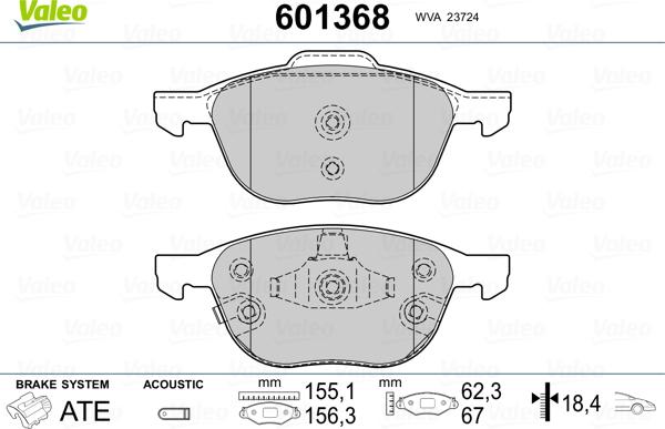 Valeo 601368 - Jarrupala, levyjarru inparts.fi