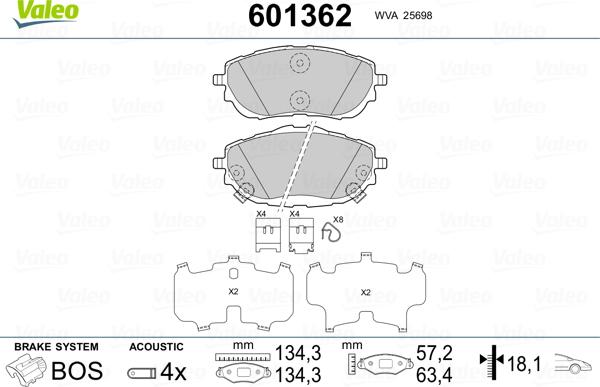 Valeo 601362 - Jarrupala, levyjarru inparts.fi