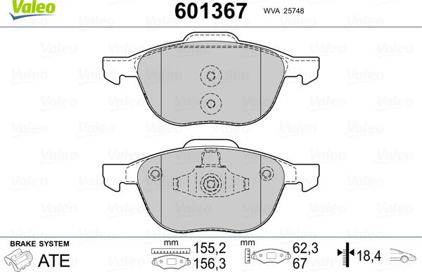 Valeo 601367 - Jarrupala, levyjarru inparts.fi