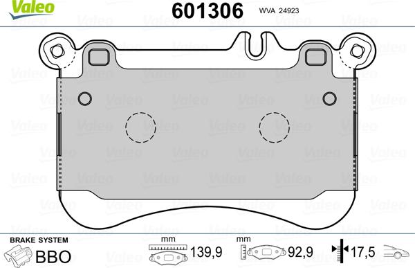 Valeo 601306 - Jarrupala, levyjarru inparts.fi