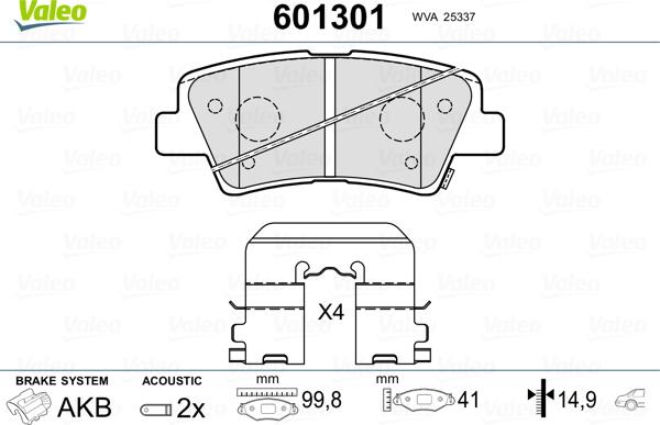 Valeo 601301 - Jarrupala, levyjarru inparts.fi