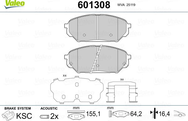 Valeo 601308 - Jarrupala, levyjarru inparts.fi