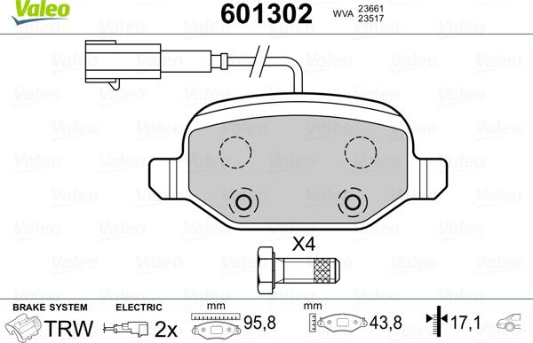 Valeo 601302 - Jarrupala, levyjarru inparts.fi