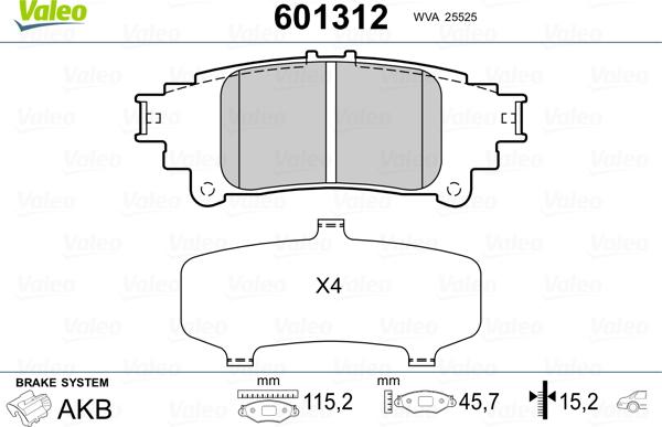 Valeo 601312 - Jarrupala, levyjarru inparts.fi