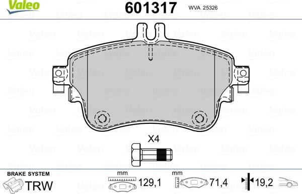 Valeo 601317 - Jarrupala, levyjarru inparts.fi