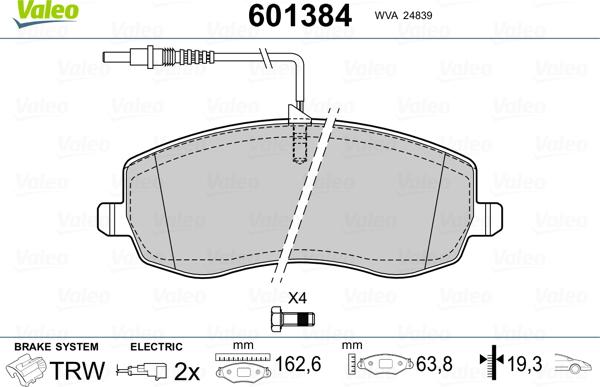 Valeo 601384 - Jarrupala, levyjarru inparts.fi