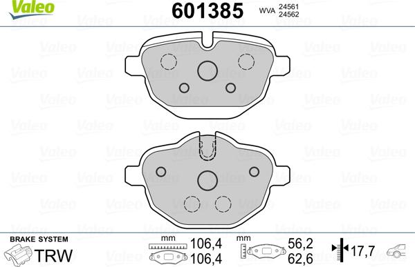 Valeo 601385 - Jarrupala, levyjarru inparts.fi