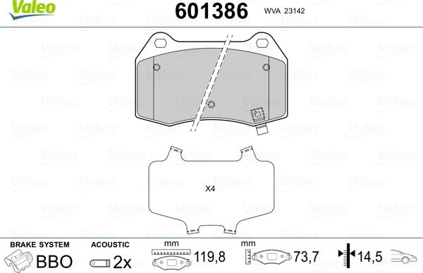 Valeo 601386 - Jarrupala, levyjarru inparts.fi