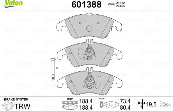 Valeo 601388 - Jarrupala, levyjarru inparts.fi