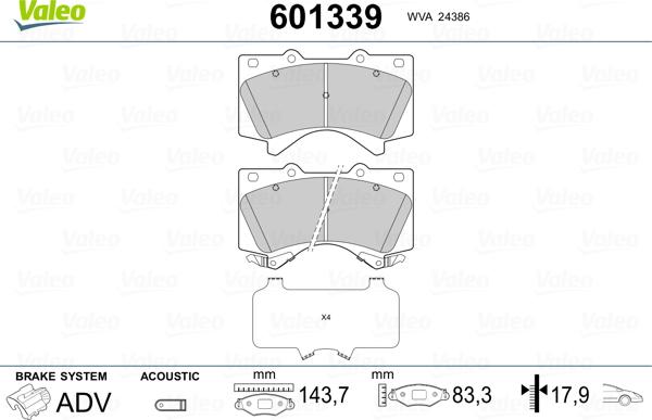 Valeo 601339 - Jarrupala, levyjarru inparts.fi