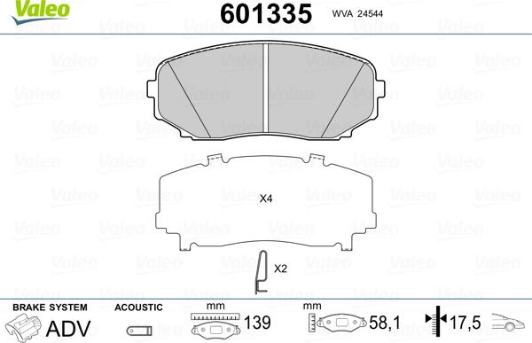 Valeo 601335 - Jarrupala, levyjarru inparts.fi