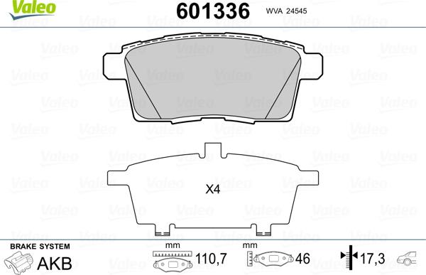 Valeo 601336 - Jarrupala, levyjarru inparts.fi