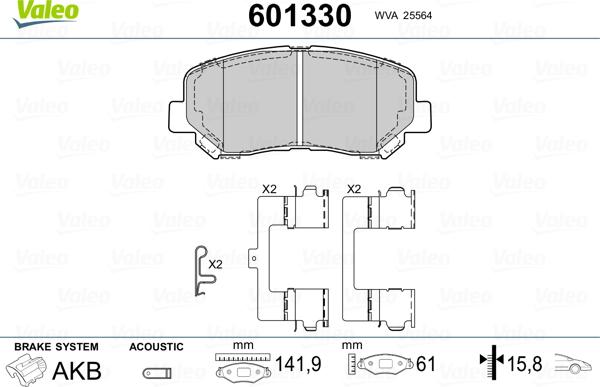 Valeo 601330 - Jarrupala, levyjarru inparts.fi