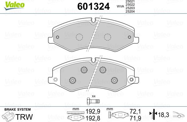 Valeo 601324 - Jarrupala, levyjarru inparts.fi