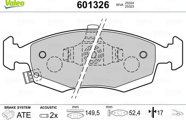 Valeo 601326 - Jarrupala, levyjarru inparts.fi