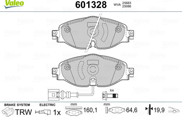 Valeo 601328 - Jarrupala, levyjarru inparts.fi