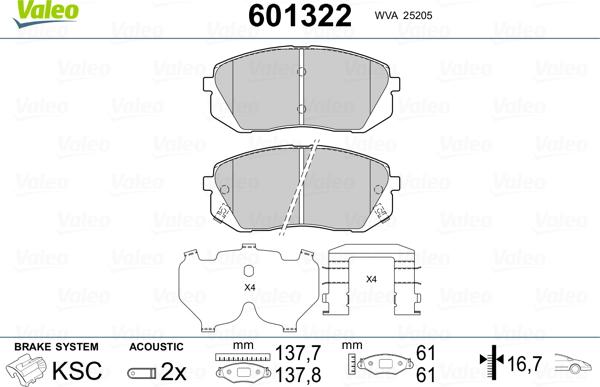 Valeo 601322 - Jarrupala, levyjarru inparts.fi