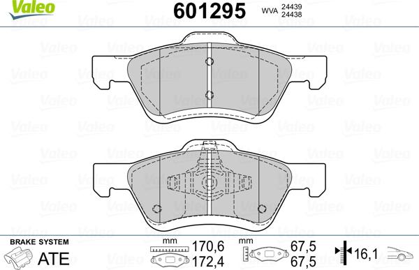 Valeo 601295 - Jarrupala, levyjarru inparts.fi