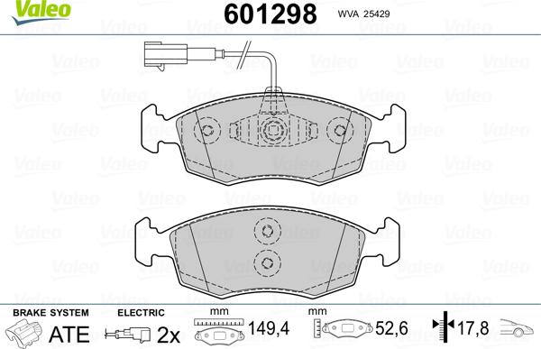 Valeo 601298 - Jarrupala, levyjarru inparts.fi