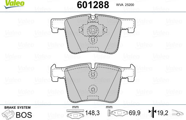 Valeo 601288 - Jarrupala, levyjarru inparts.fi