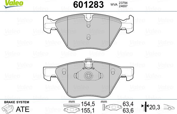 Valeo 601283 - Jarrupala, levyjarru inparts.fi