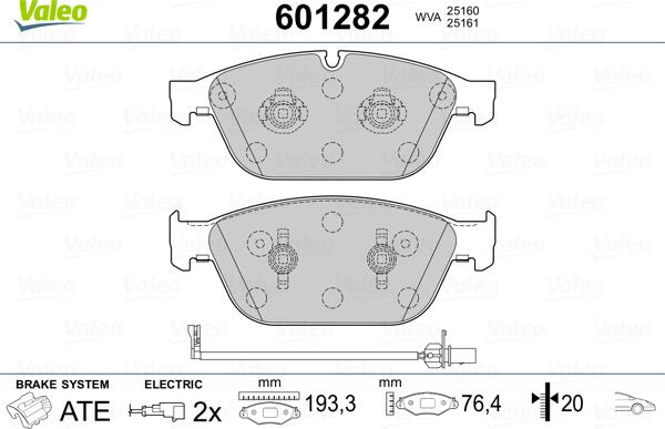 Valeo 601282 - Jarrupala, levyjarru inparts.fi