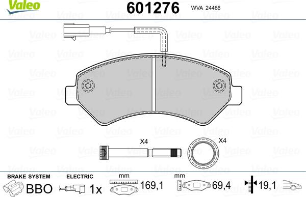 Valeo 601276 - Jarrupala, levyjarru inparts.fi