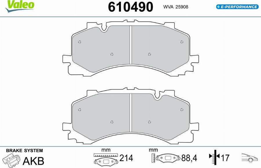 Valeo 610490 - Jarrupala, levyjarru inparts.fi