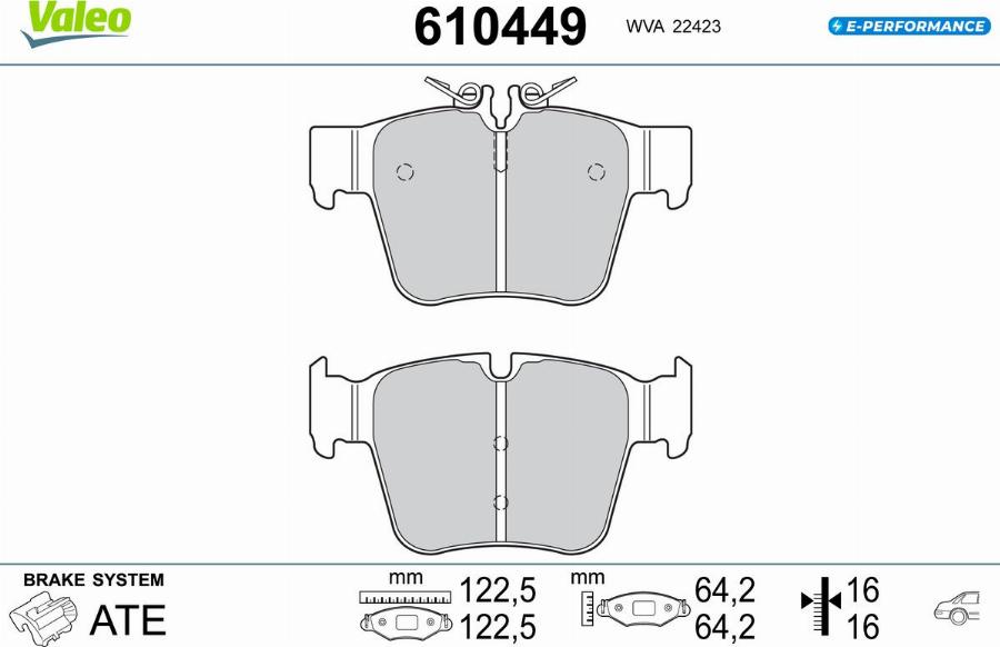 Valeo 610449 - Jarrupala, levyjarru inparts.fi