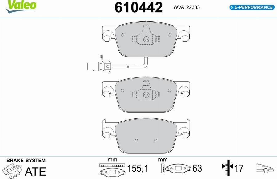 Valeo 610442 - Jarrupala, levyjarru inparts.fi