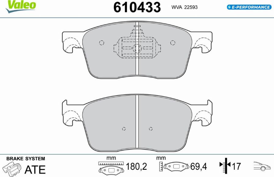 Valeo 610433 - Jarrupala, levyjarru inparts.fi