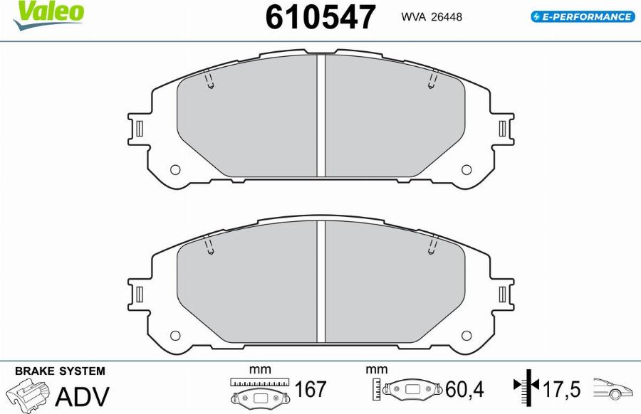 Valeo 610547 - Jarrupala, levyjarru inparts.fi