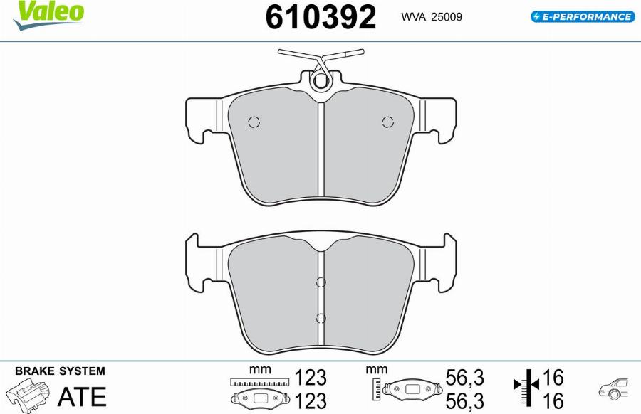 Valeo 610392 - Jarrupala, levyjarru inparts.fi