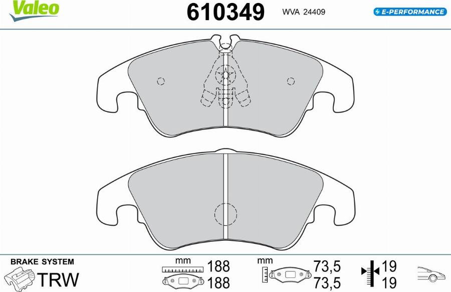 Valeo 610349 - Jarrupala, levyjarru inparts.fi