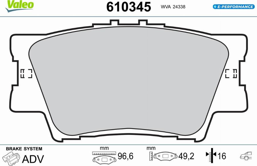 Valeo 610345 - Jarrupala, levyjarru inparts.fi