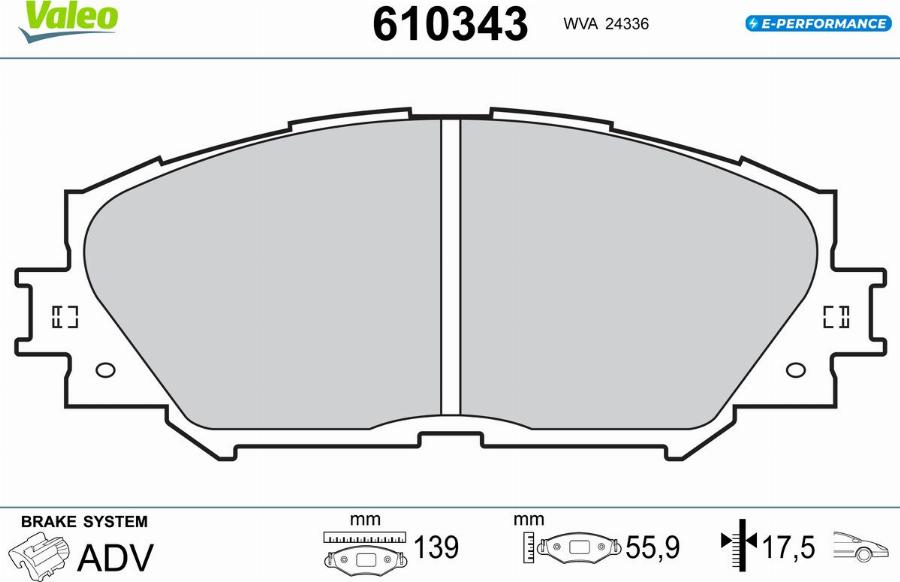 Valeo 610343 - Jarrupala, levyjarru inparts.fi