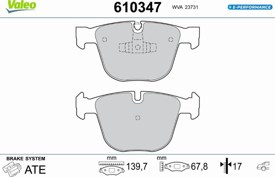 Valeo 610347 - Jarrupala, levyjarru inparts.fi