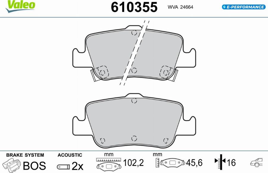 Valeo 610355 - Jarrupala, levyjarru inparts.fi