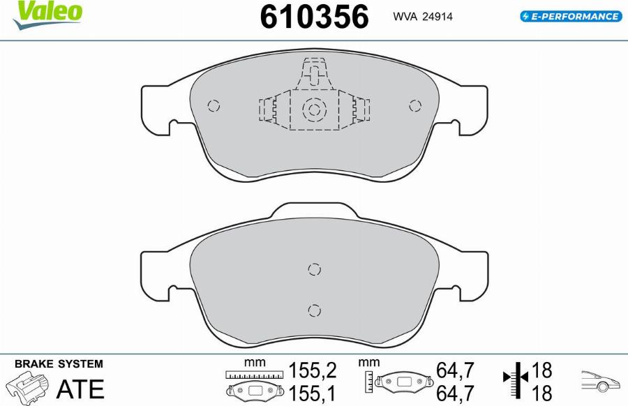 Valeo 610356 - Jarrupala, levyjarru inparts.fi