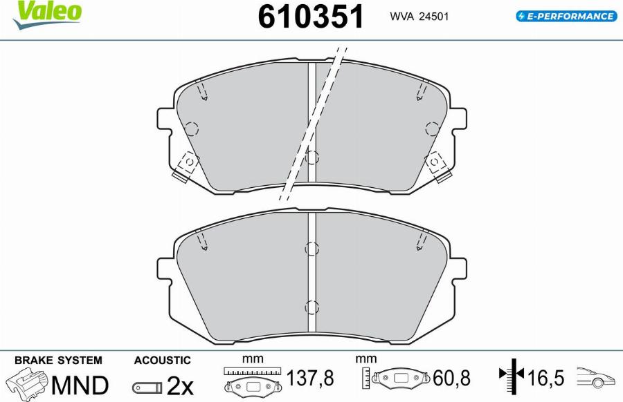 Valeo 610351 - Jarrupala, levyjarru inparts.fi