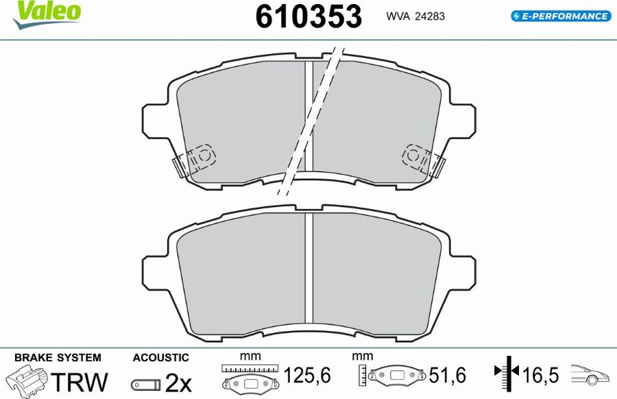 Valeo 610353 - Jarrupala, levyjarru inparts.fi