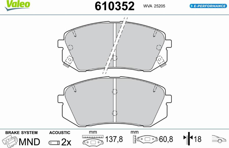 Valeo 610352 - Jarrupala, levyjarru inparts.fi